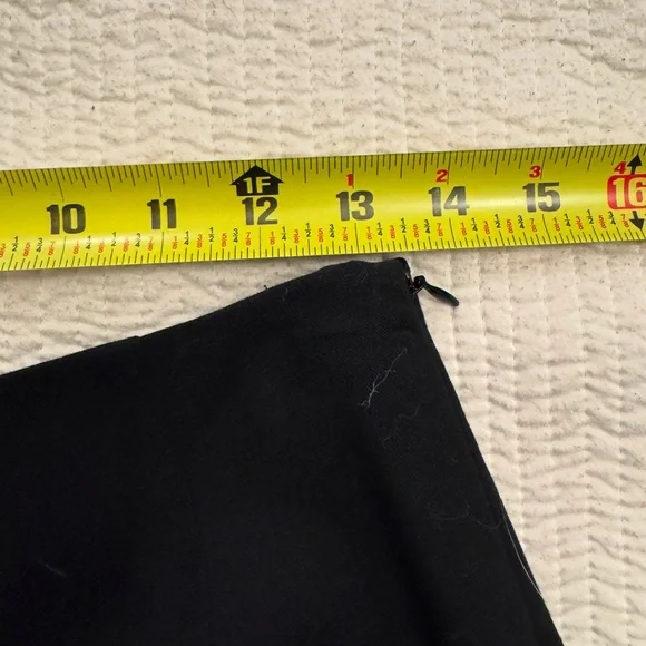 Per Se by Carlisle Black Leather Panel & Wool Flare Skirt Size 4 - Picture 7 of 10